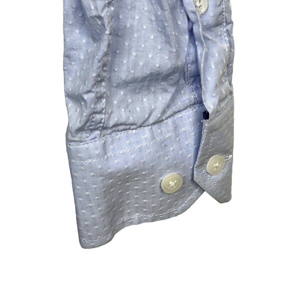 Duchamp Top Mens Medium Long Sleeve Button Down Shirt Blue Tailored Casual Work - Picture 9 of 12
